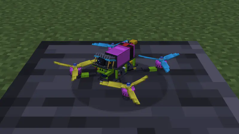 A drone in the Neon paint preset